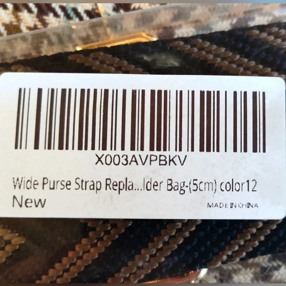 DEVPSISR Replacement Black and Tan Geo Print Crossbody  Strap - Picture 3 of 5